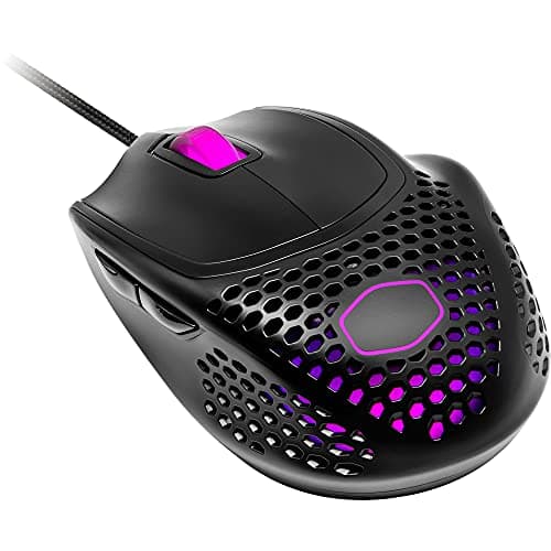 Cooler Master MM720 Matte Black Lightweight Gaming Mouse with Ultraweave Cable, 16000 DPI Optical Sensor, RGB and Unique Claw Grip Shape (MM-720-KKOL1)