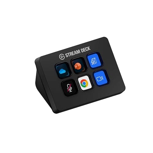 Elgato Stream Deck Mini, 6 Customizable LCD Macro Keys | Compatible with Zoom, Teams, Office, Adobe apps and more, Drag-and-drop setup, Multi-action sequencing, Works Mac and PC