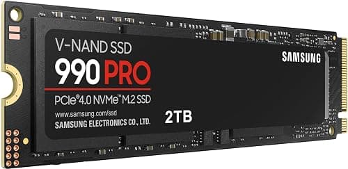 Samsung 990 PRO SSD 2TB NVMe M.2 PCIe Gen4, M.2 2280 Internal Solid State Hard Drive, Seq. Read Speeds Up to 7,450 MB/s for High End Computing, Gaming, and Heavy Duty Workstations, MZ-V9P2T0B/AM